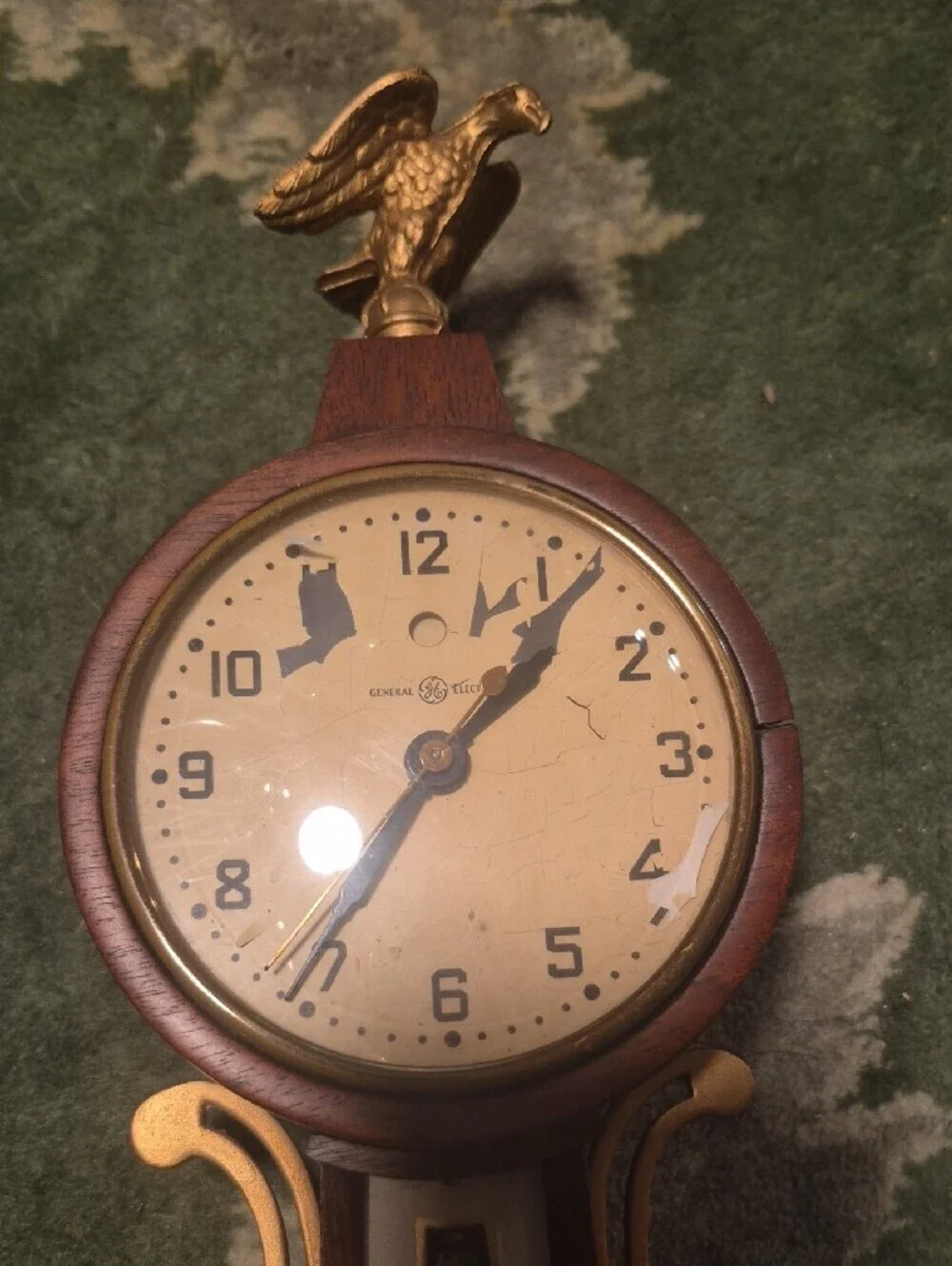 Brown and Gold Banjo Wall Clock with Eagle Finial - Classic Home Accent
